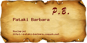 Pataki Barbara névjegykártya